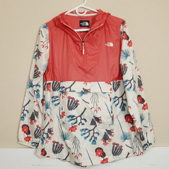 North Face Windwall 1/4 Zip Floral Fanorak Windbreaker Jacket Women's Size Small - Picture 1 of 7